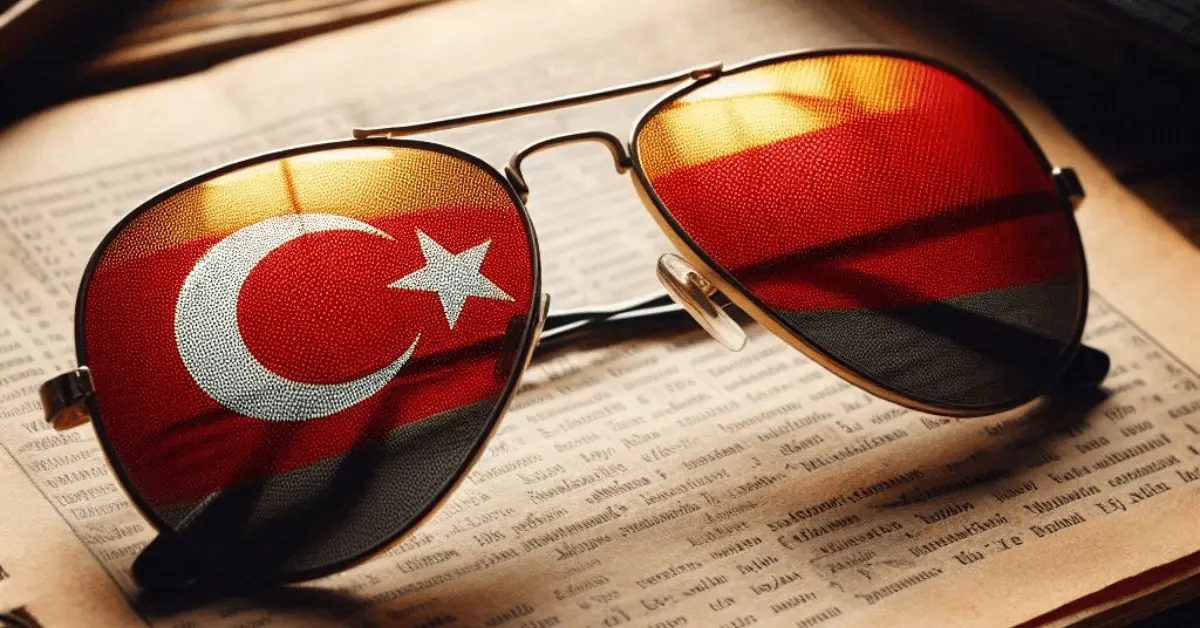 Ray-Ban Aviator sunglasses with Turkish flag image